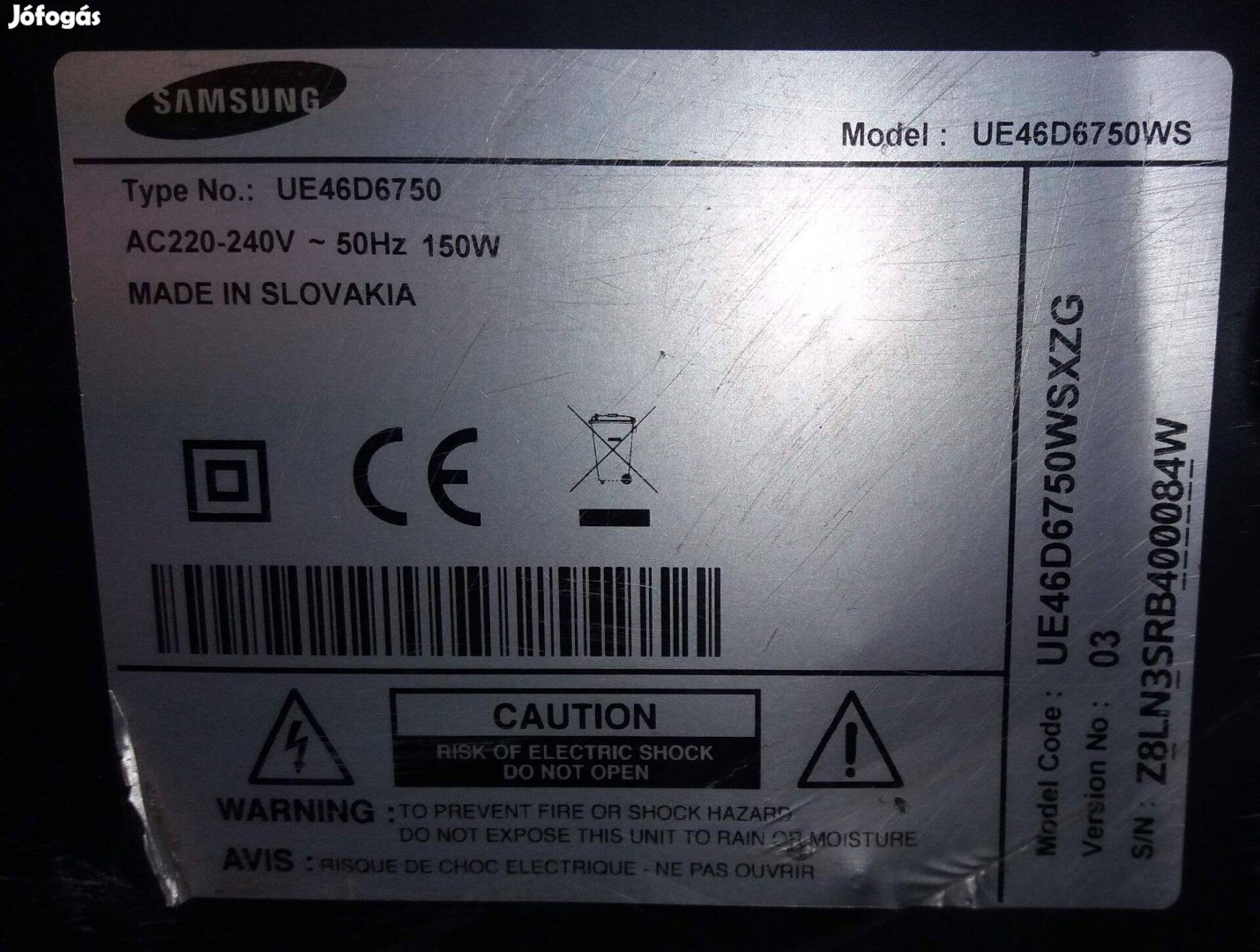 Samsung UE46D6750 LED LCD tápegység BN44-00427A