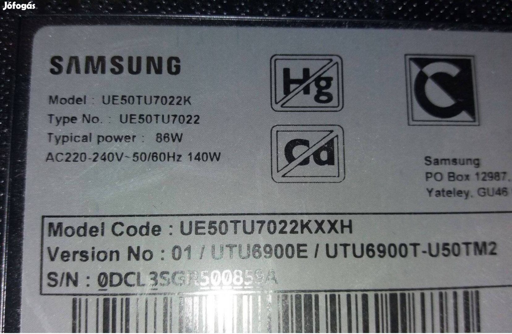 Samsung UE50TU7022K LED LCD tv háttér alkatrésznek UE50TU7022