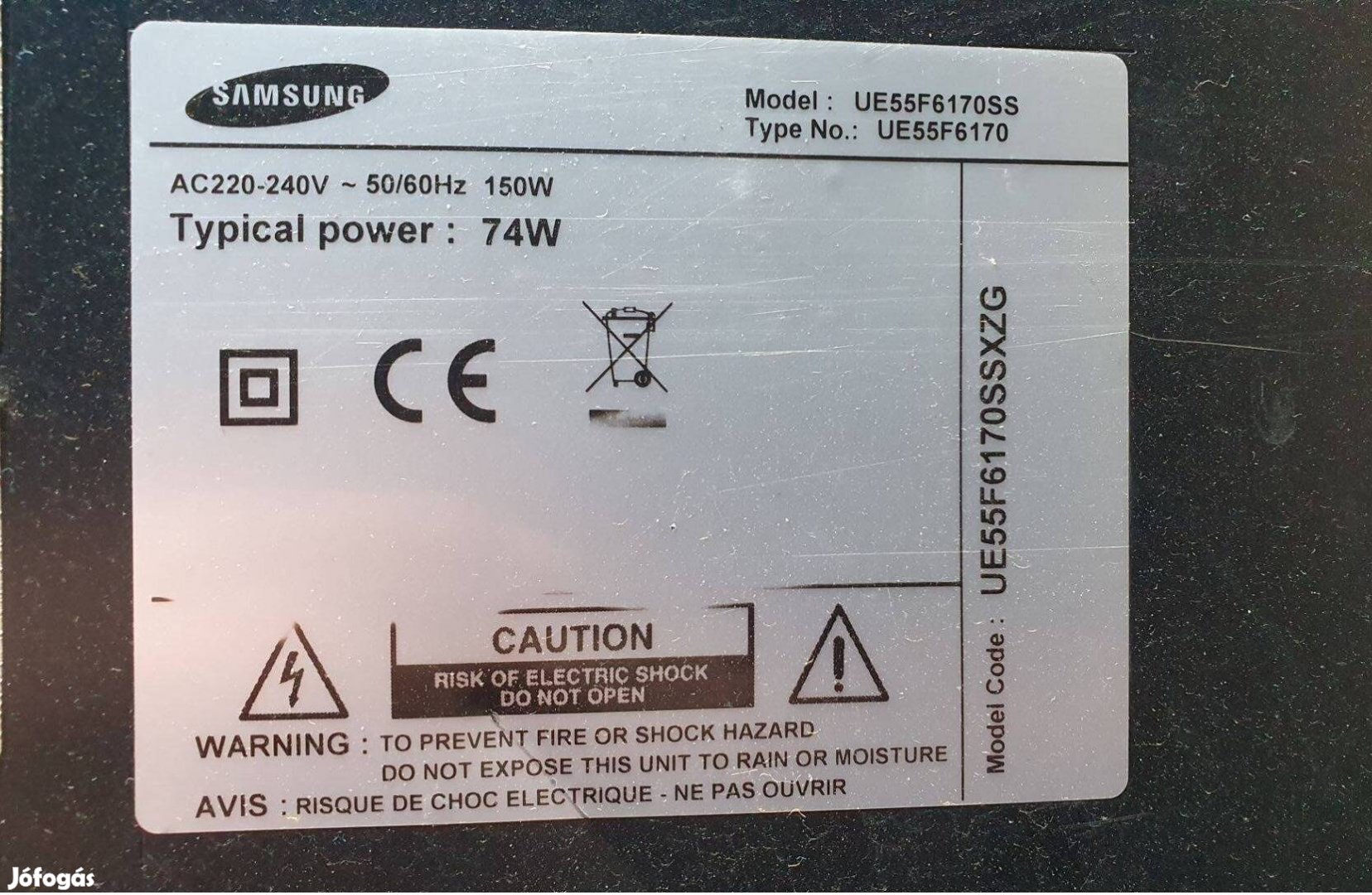 Samsung UE55F6170SS LED LCD tv hibás törött alkatrésznek