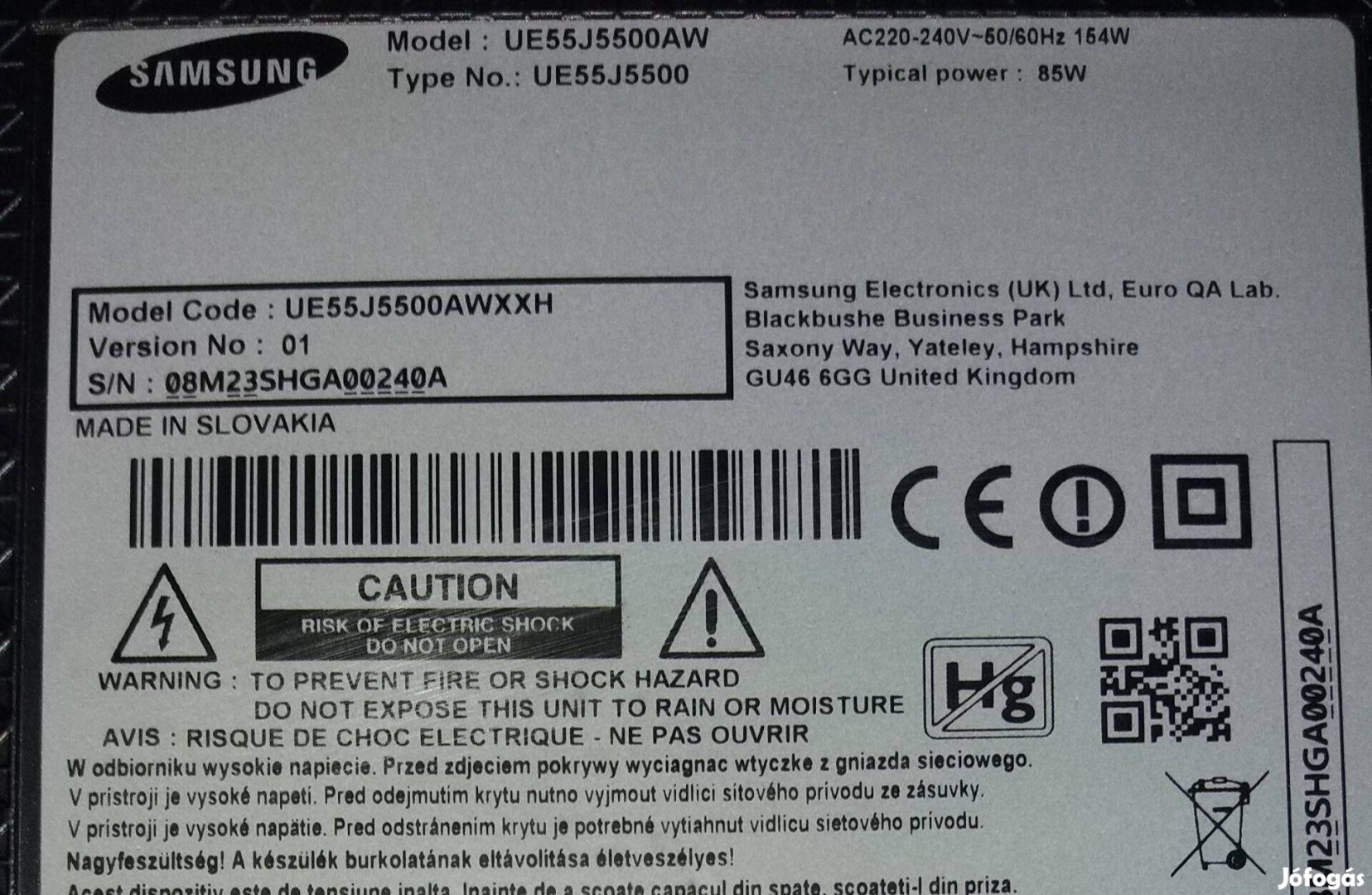 Samsung UE55J5500 LED LCD tv háttér világítás alkatrésznek