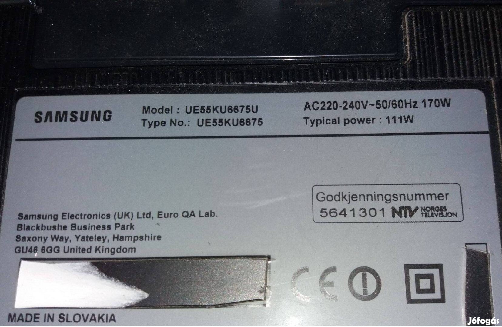Samsung UE55KU6675U LED LCD tv panelek alkatrésznek UE55KU6675