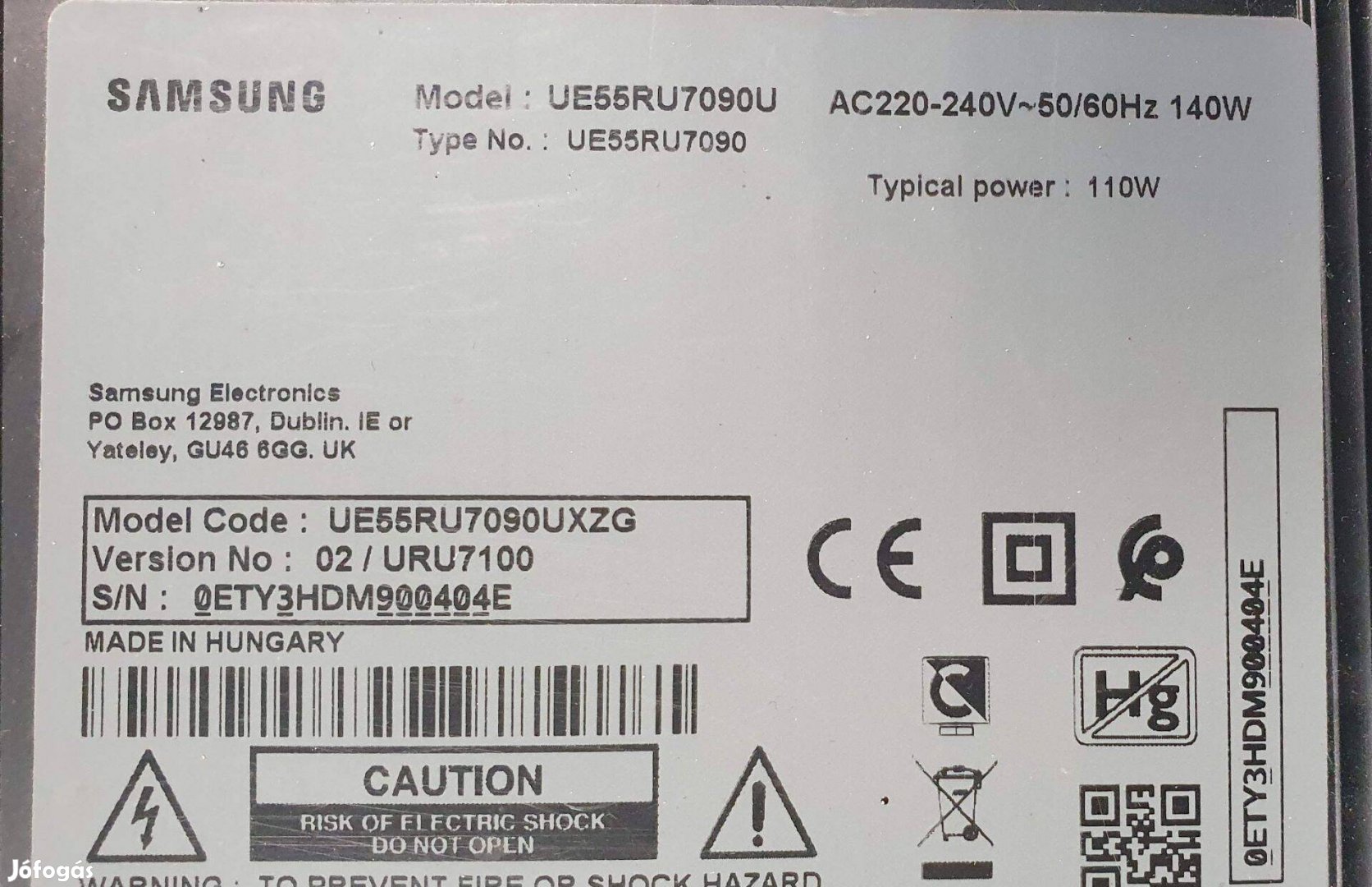 Samsung UE55RU7090U LED LCD tv talp párban NU RU