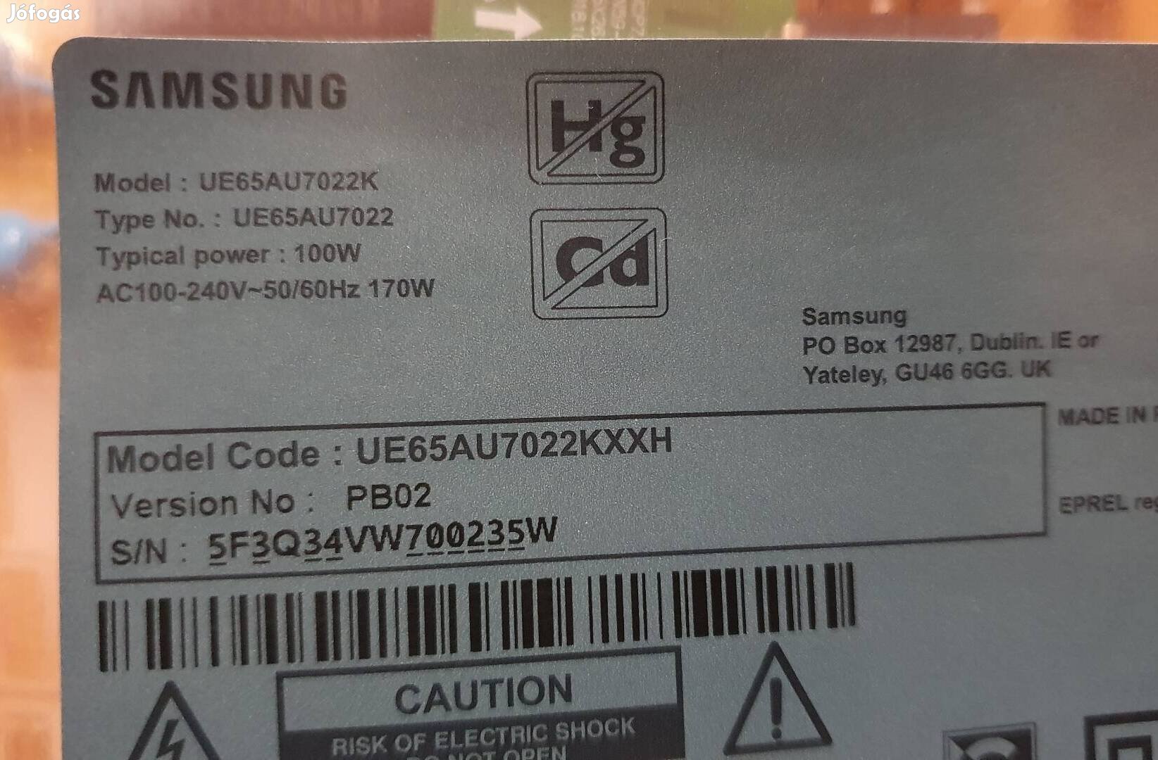 Samsung UE65AU7022K UHD LED LCD tv panelek alkatrésznek UE65AU7022