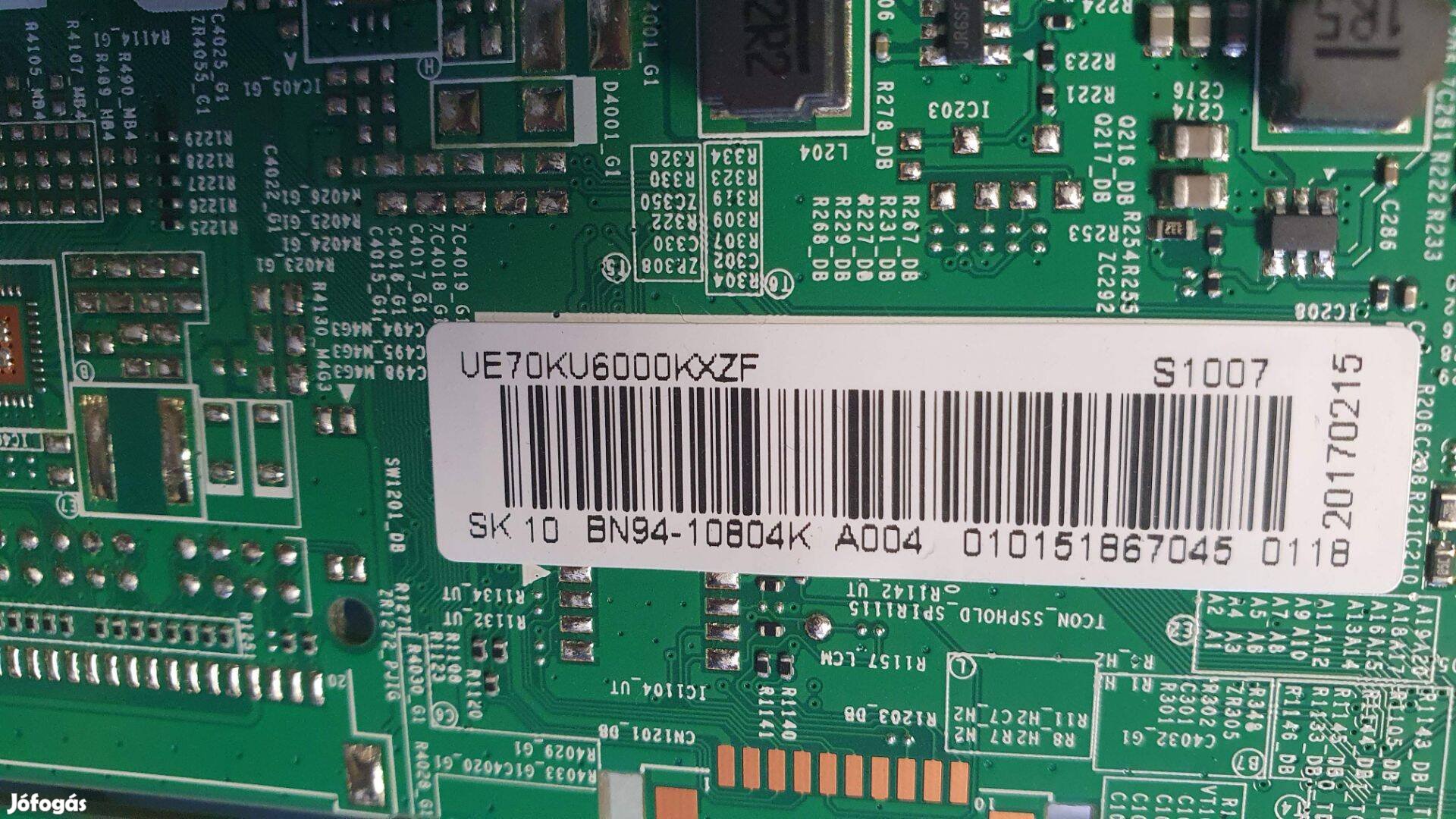 Samsung UE70KU6000 LED tv panelek alkatrésznek Main Tcon