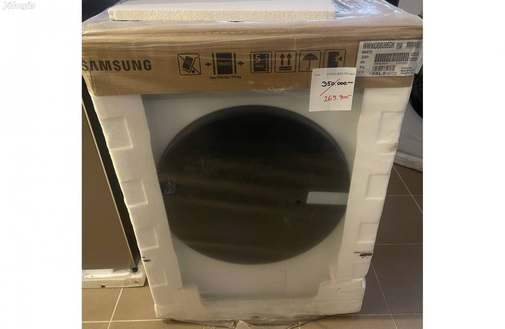 Samsung WW90DB8U95Ghu4 Inverteres Gőzmosógép,9kg,WiFi(350e.helyett)