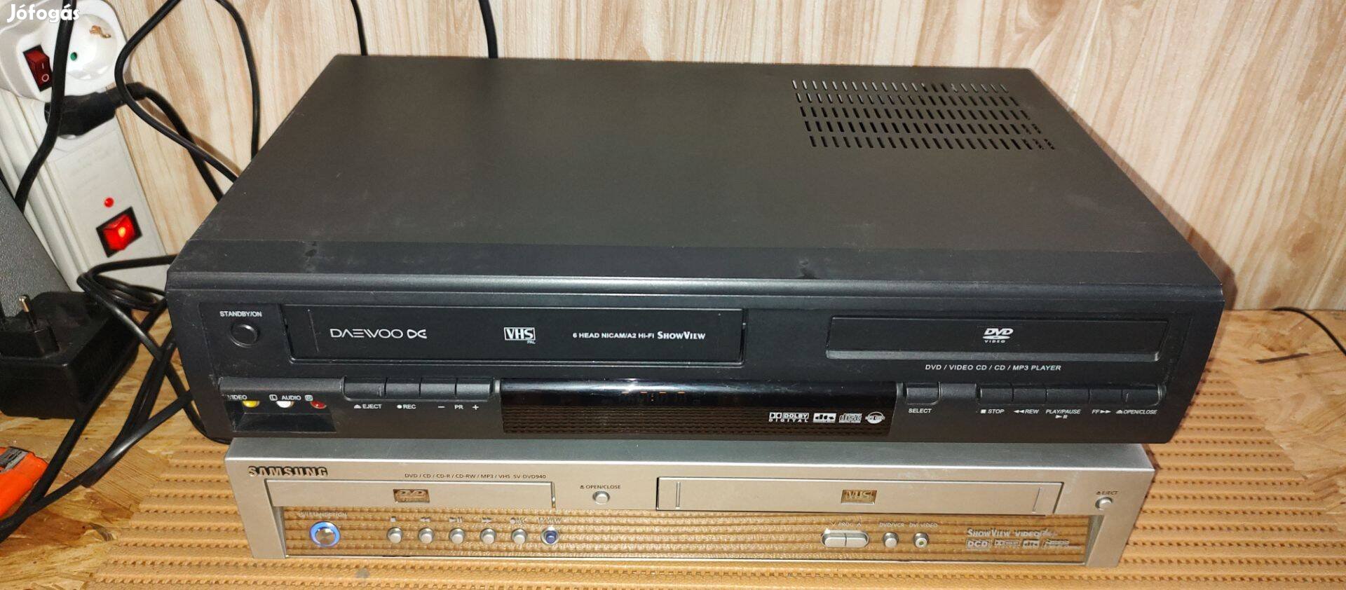 Samsung és Daewoo VHS-DVD kombó egyben olcsón(teszteletlen állapotban)