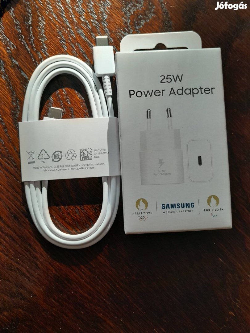 Samsung hálózati adapter 25W (töltő)+ USB kabel bontatlan csomagolású 