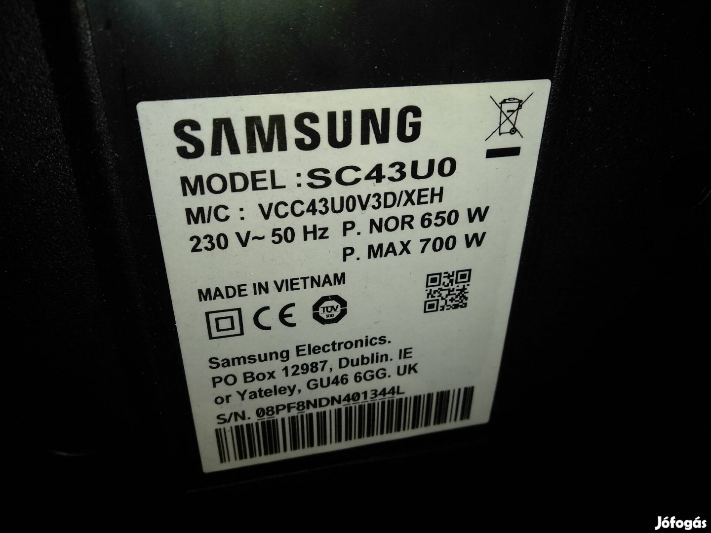 Samsung porszívó SC43