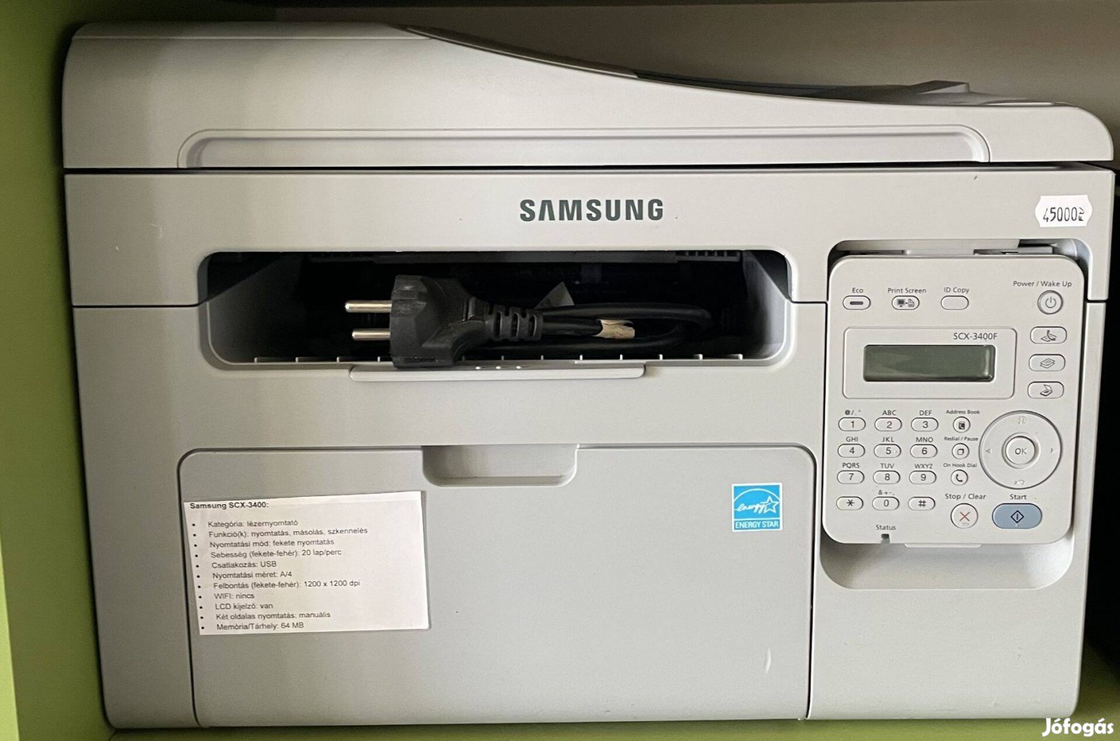 Samsung scx-3400F nyomtató/lézernyomtató