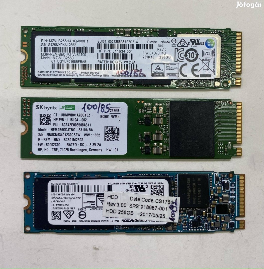 Samsung,skhynix M.2 nvme 2280 256GB SSD -k
