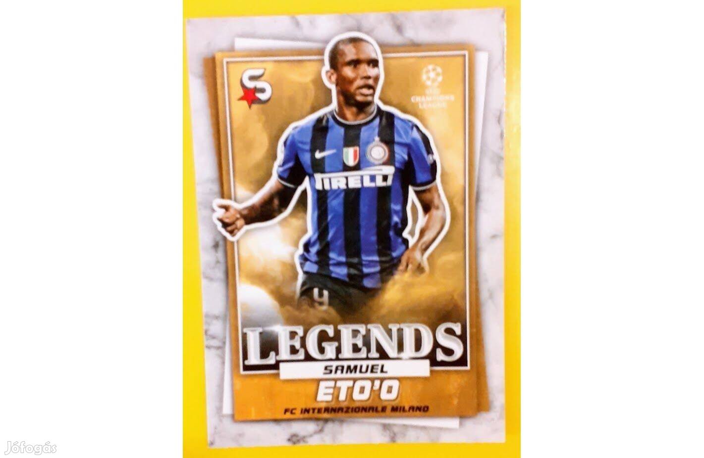 Samuel Eto'o Internazionale Legends focis kártya Topps UEFA Super Star