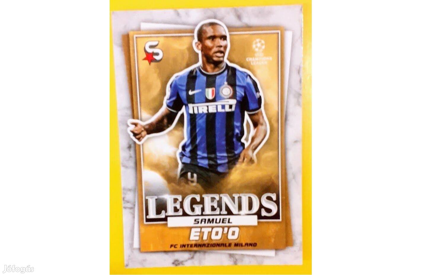 Samuel Eto'o Internazionale Legends focis kártya Topps UEFA Super Star