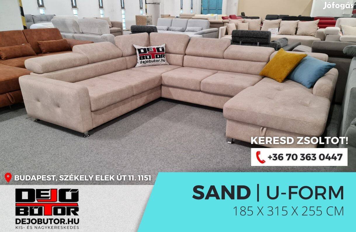 Sand II ualak kanapé 185x315x155 cm ágyazható ülőgarnitúra bézs