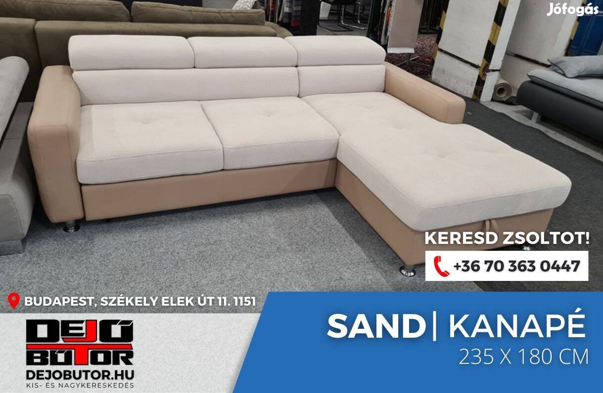 Sand L rugós relax sarok kanapé ülőgarnitúra 235x180 cm natúr