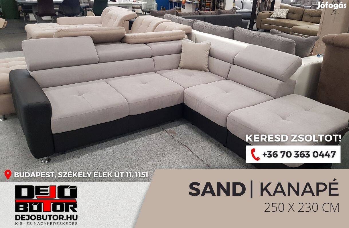 Sand XL rugós sarok kanapé ülőgarnitúra gray 250x230 cm ágyazható