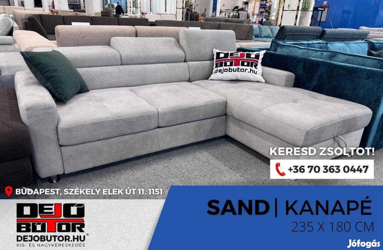 Sand szürke bútor sarok kanapé ülőgarnitúra 235x180 cm
