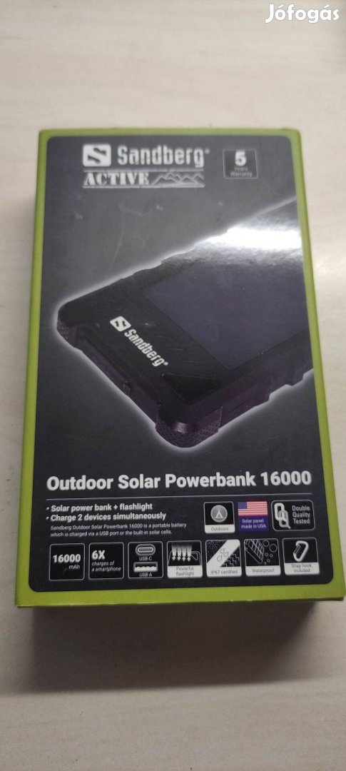 Sandberg 420-35 Outdoor Solar Power Bank 16000mAh / Új
