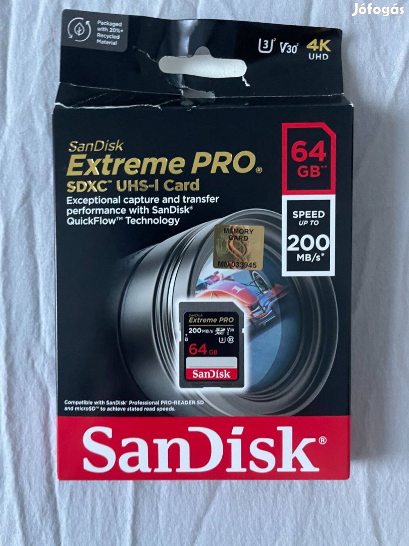 Sandisk SD kártya 64GB Uhs-I garanciális