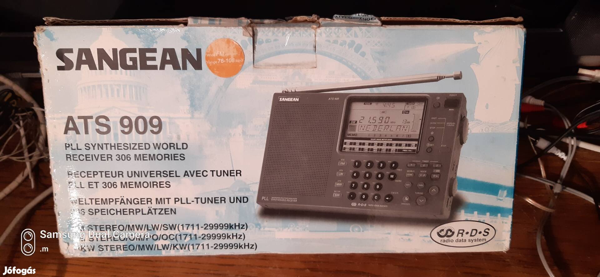 Sangean ATS-909 rádió,dobozában, teljes felszerelés!