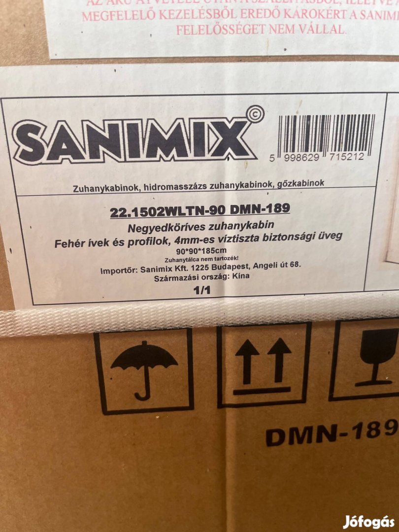 Sanimix zuhanykabin tálca nélkül