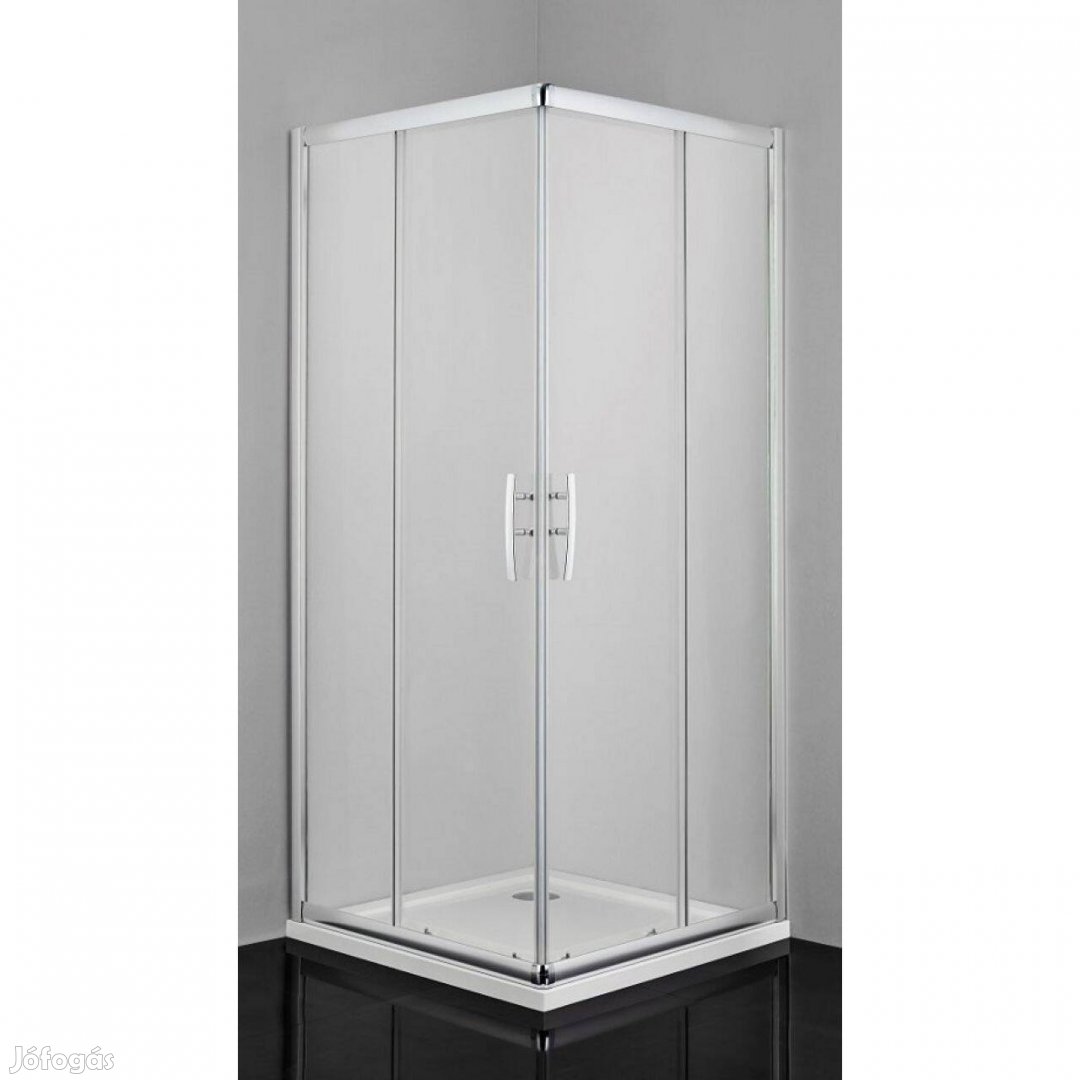 Sanotechnik króm szögletes zuhanyzó 80x80x190cm