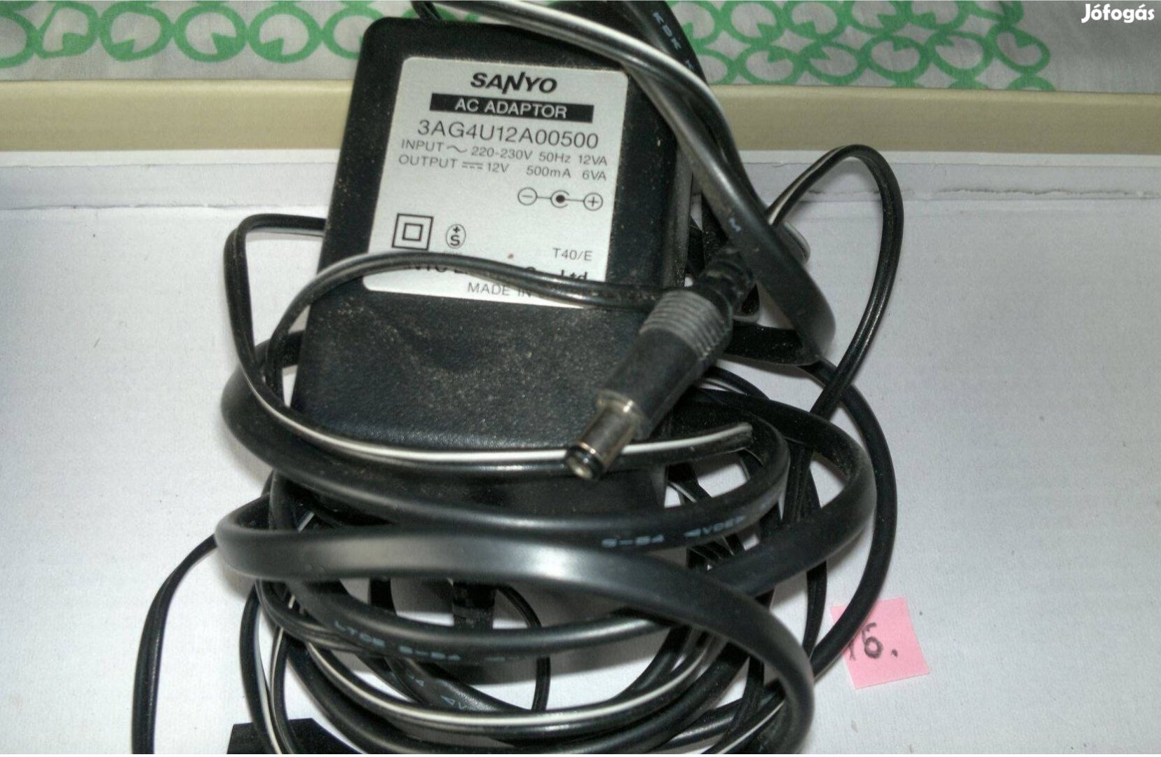 Sanyo AC Adaptor:Töltő