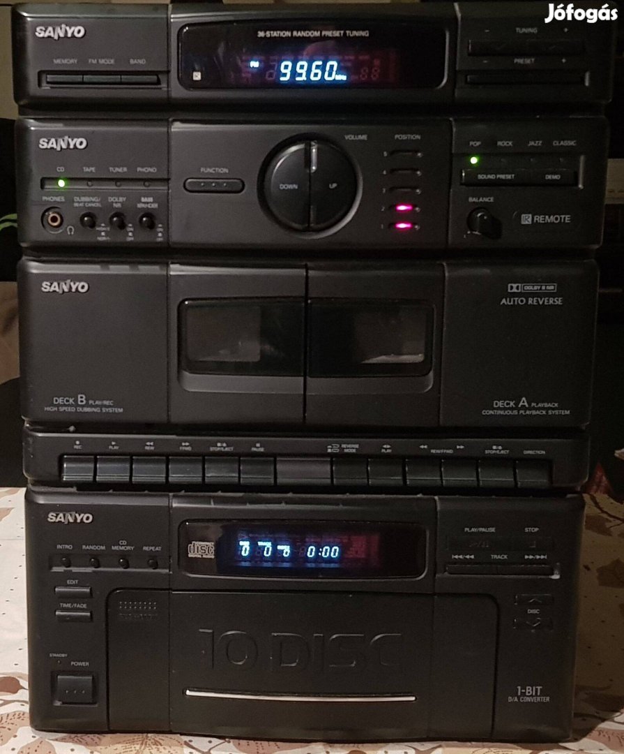 Sanyo nagyteljesítményű hifi sony philips aiwa LG 95