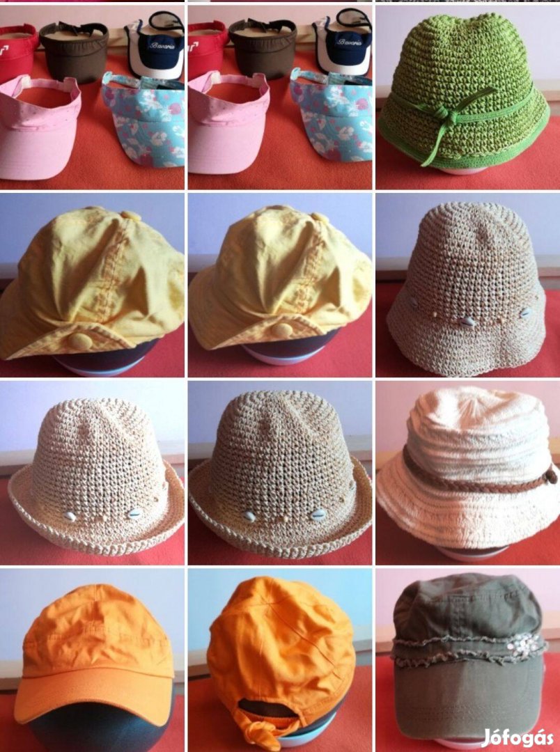Sapkák,különböző árban, méretben és színben,nyári,újak!72