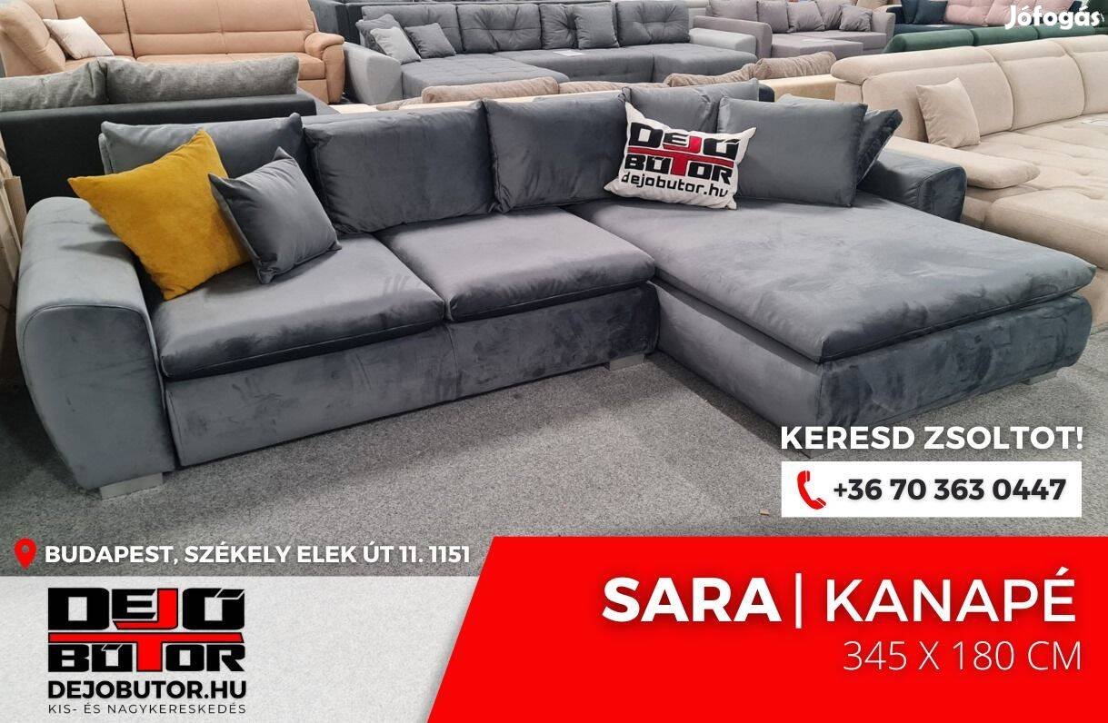 Sara Long XL gray kanapé ülőgarnitúra 345x180 cm sarok ágyazható