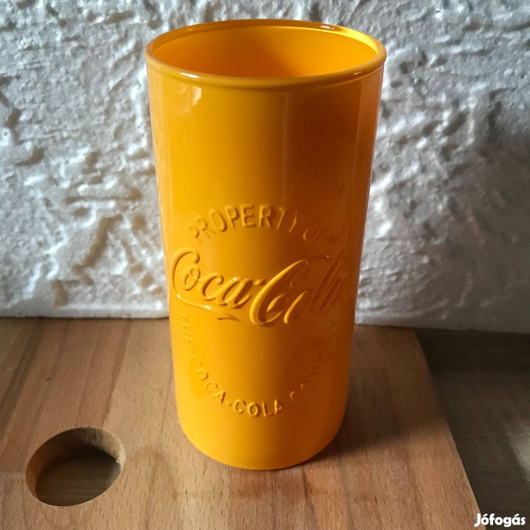 Sárga Coca Cola pohár + ajándék gyertya