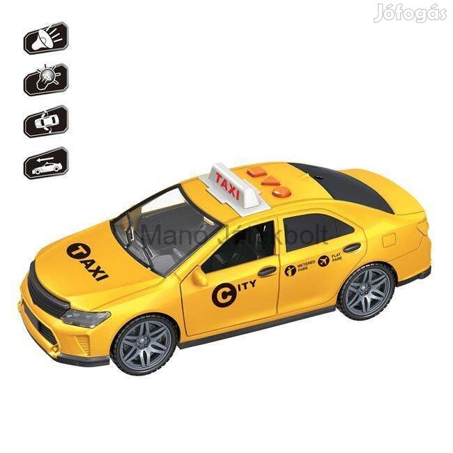 Sárga autós taxi fénnyel és hanggal