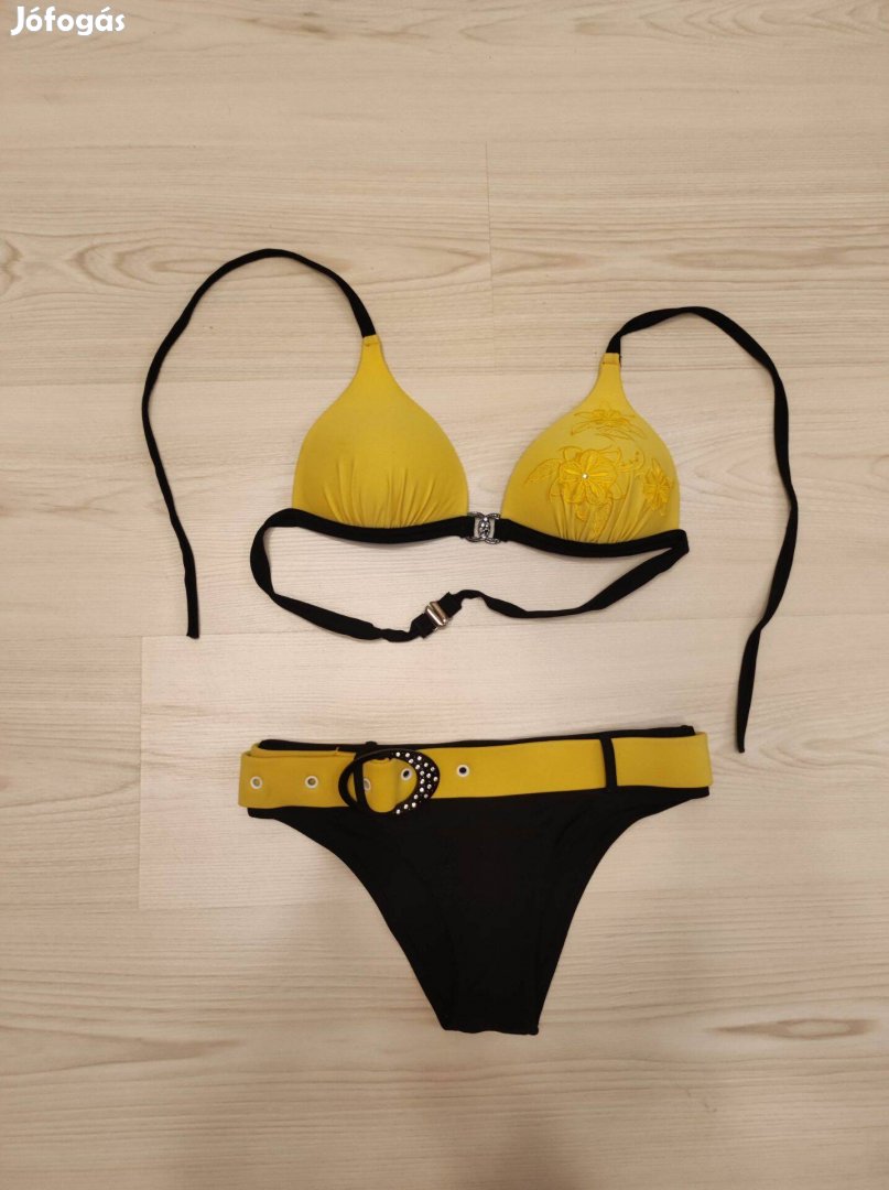 Sárga-fekete női fürdőruha bikini S 36-os méret
