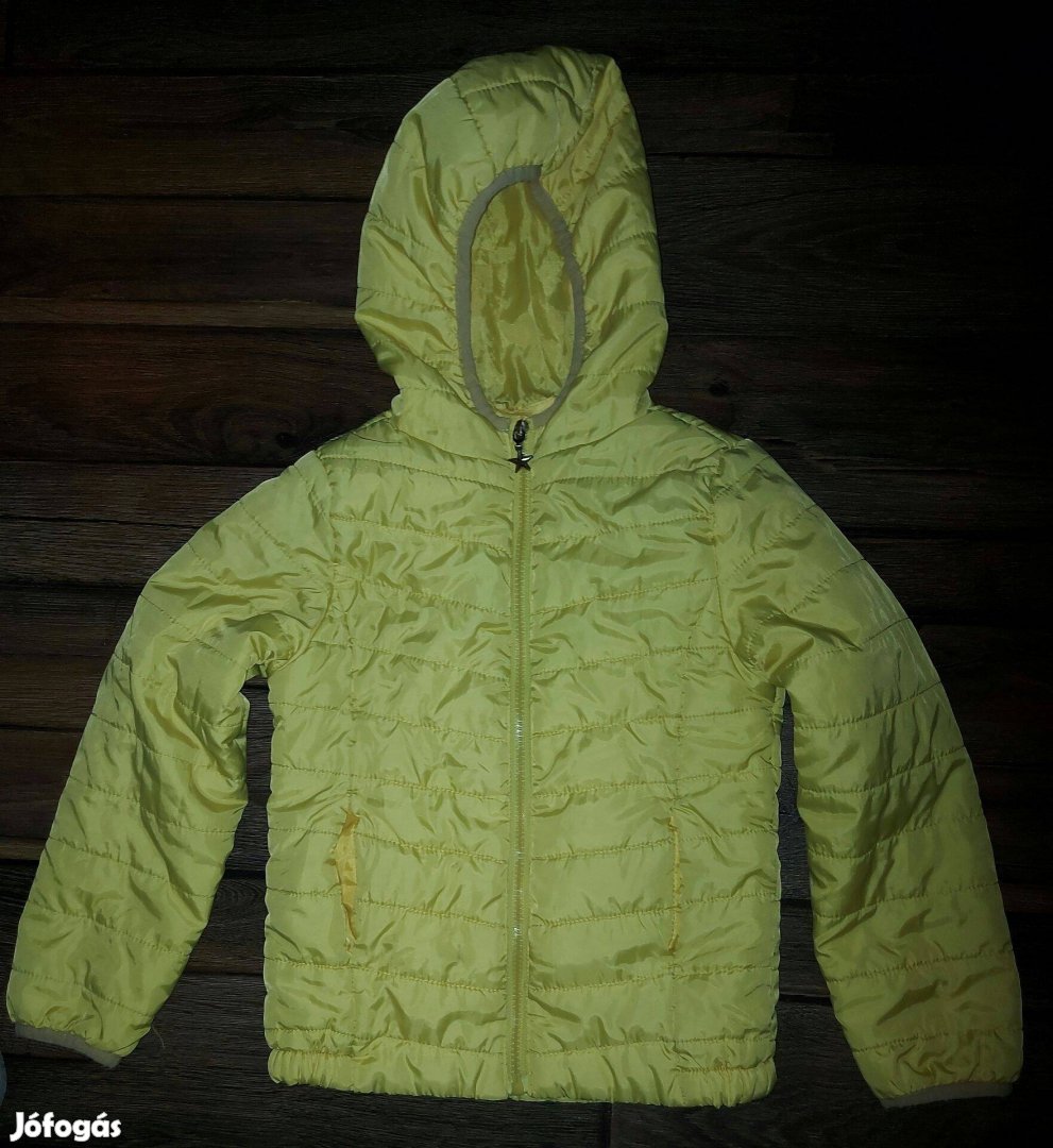 Sárga steppelt átmeneti kabát