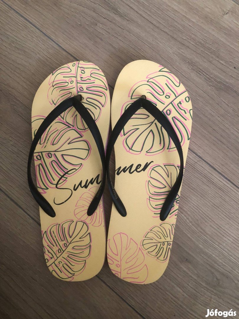 Sárga strandpapucs flipflop tangapapucs 40-41 Új