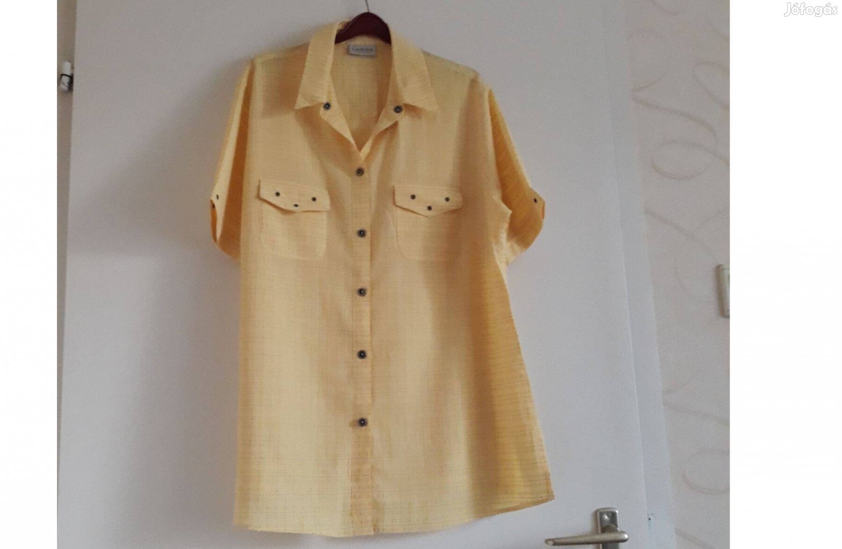 Sárga színű női ing-blúz, 44-es méretben