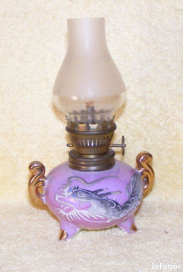 Sárkányos porcelán petróleumlámpa