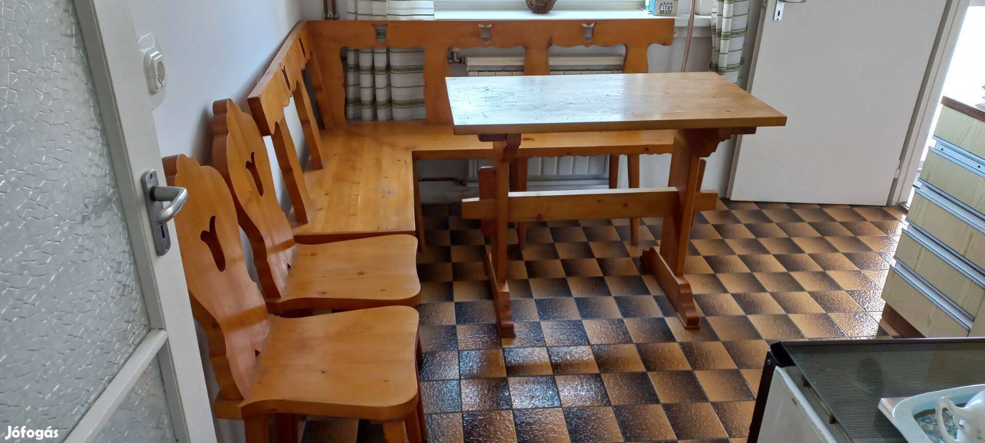 Sarok étkező garnitúra tulipános mintával