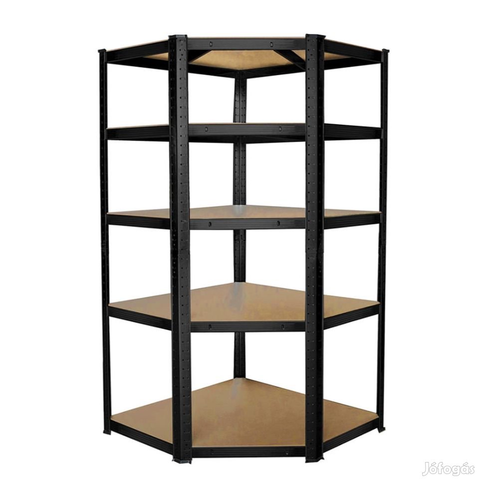 Sarok salgó polc, 5 szintes 180x70x30-30cm, fekete