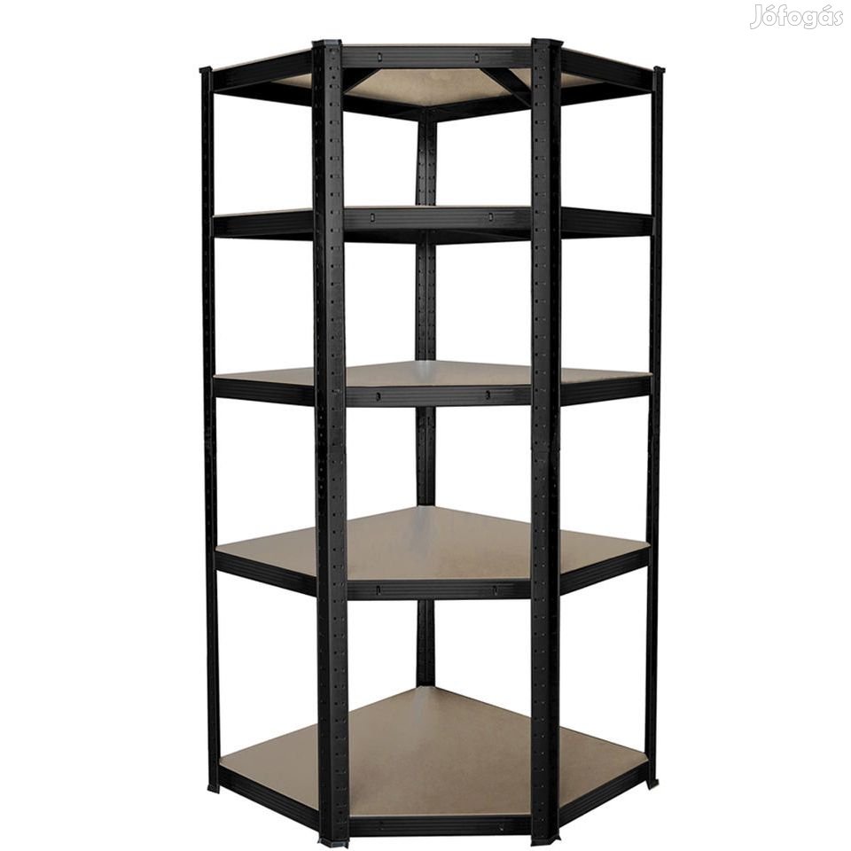 Sarok salgó polc, 5 szintes 180x70x40-40cm, fekete