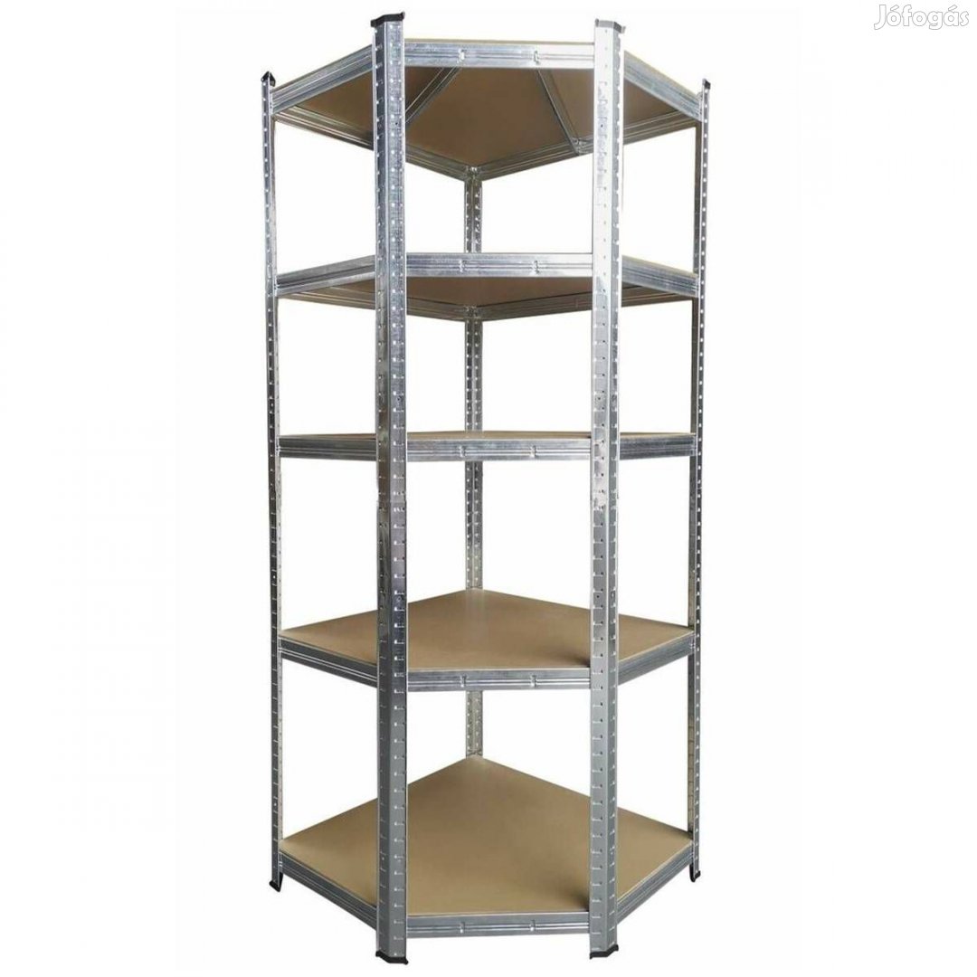 Sarok salgó polc, 5 szintes 180x70x40-40cm, horganyzott