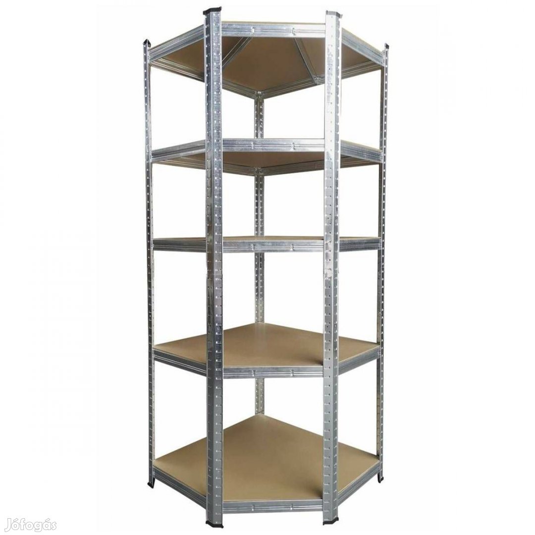Sarok salgó polc, 5 szintes 180x70x40-40cm, horganyzott