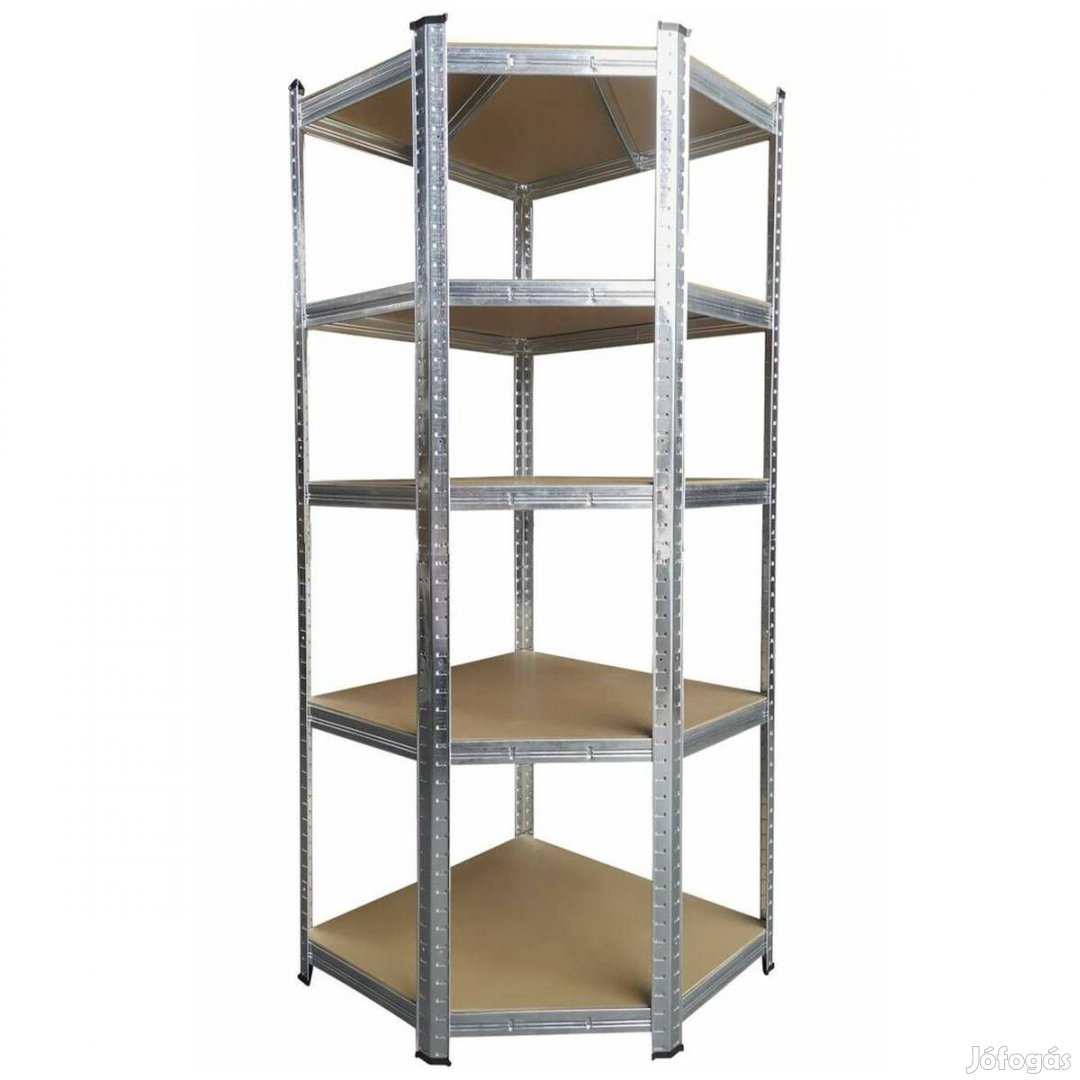 Sarok salgó polc, 5 szintes 180x70x40-40cm, horganyzott