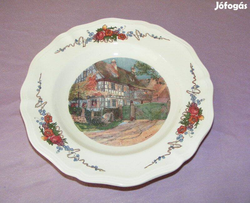Sarreguemines porcelán tányér Obernai