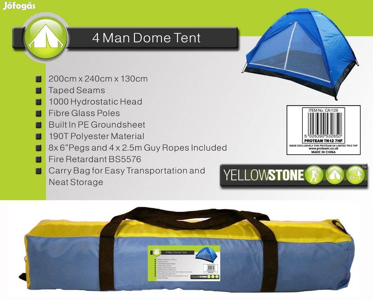 Sátor 4 Yellowstone ,vízálló 1500-mm, 240x210 cm ÚjAkció!