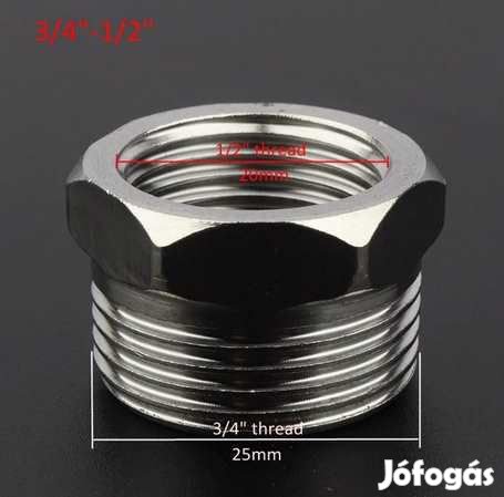 Saválló Acél Menetátalakító 3/4"-bol 1/2"-ra (3609)