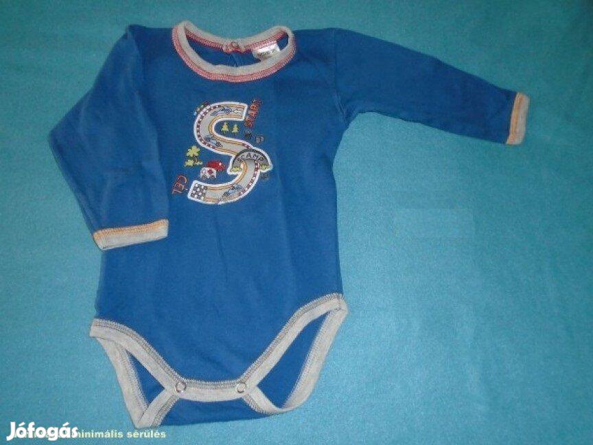 Scamp kék mintás hosszú ujjú body 9-12 hó méret 80