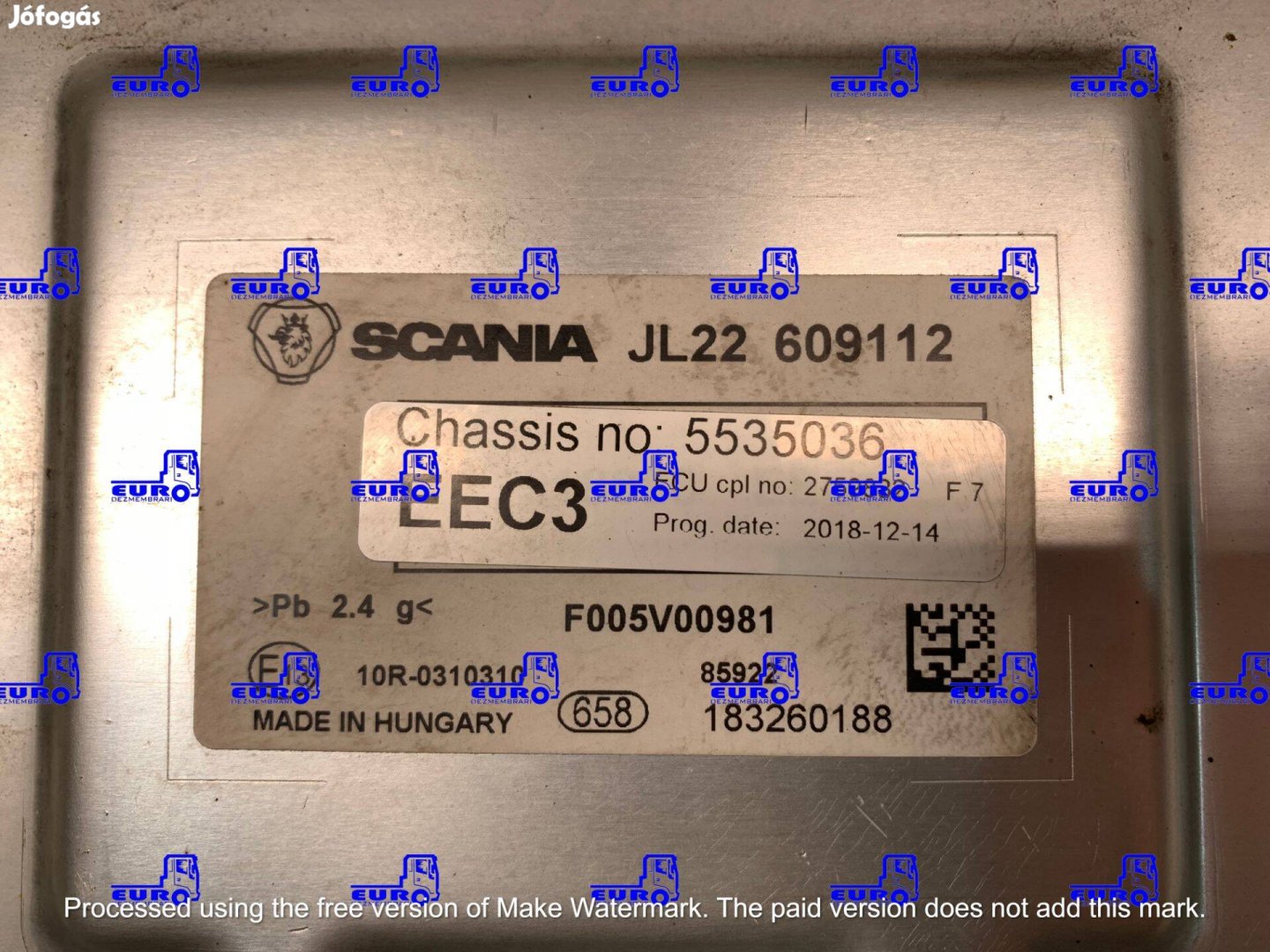Scania NGS EEC3 vezerloegyseg 2759832