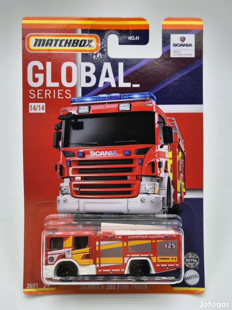 Scania P360 Firetruck  - Matchbox - 1:64  1/64 kisautó