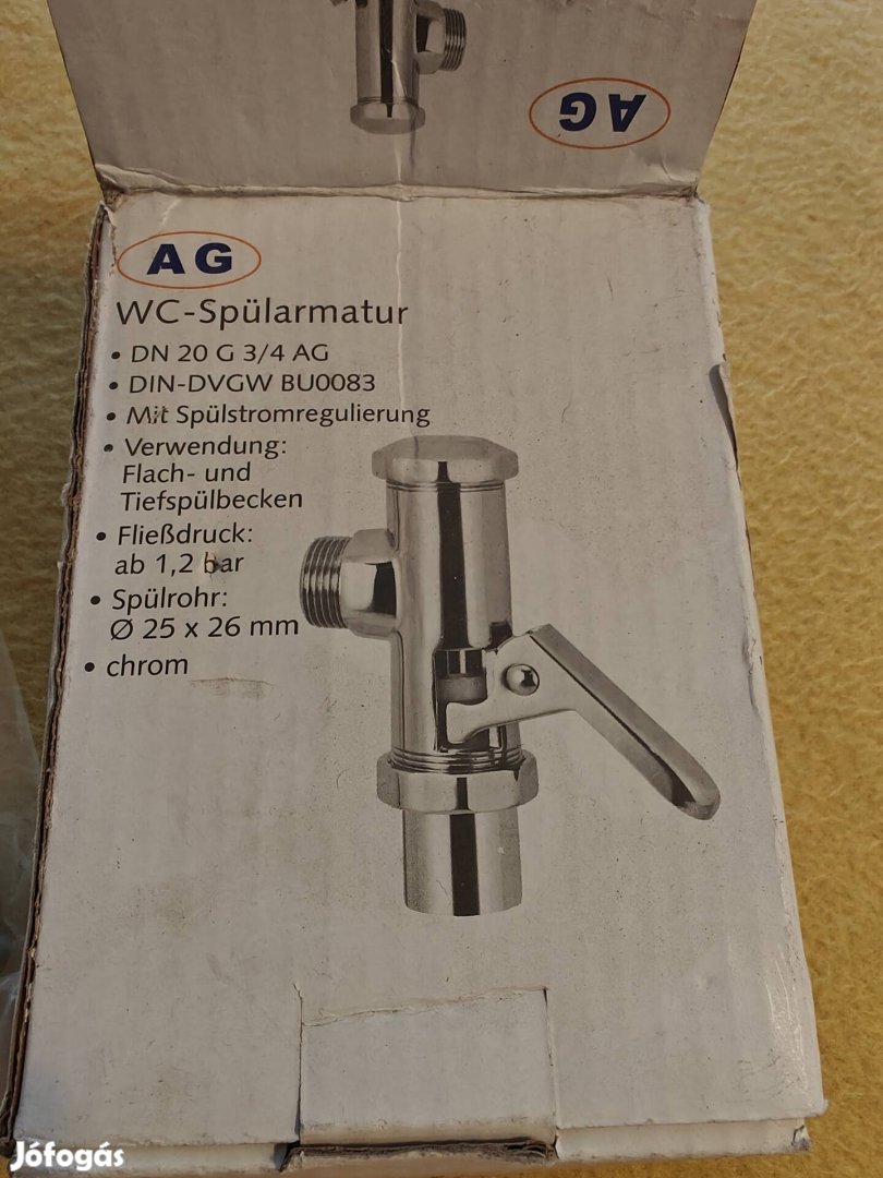 Schellomat típusú, krómozott WC-öblítő szelep