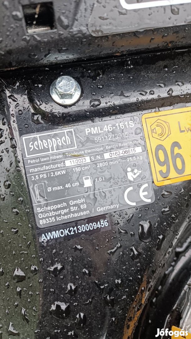 Scheppach 150cc önjáró benzines fűnyíró 